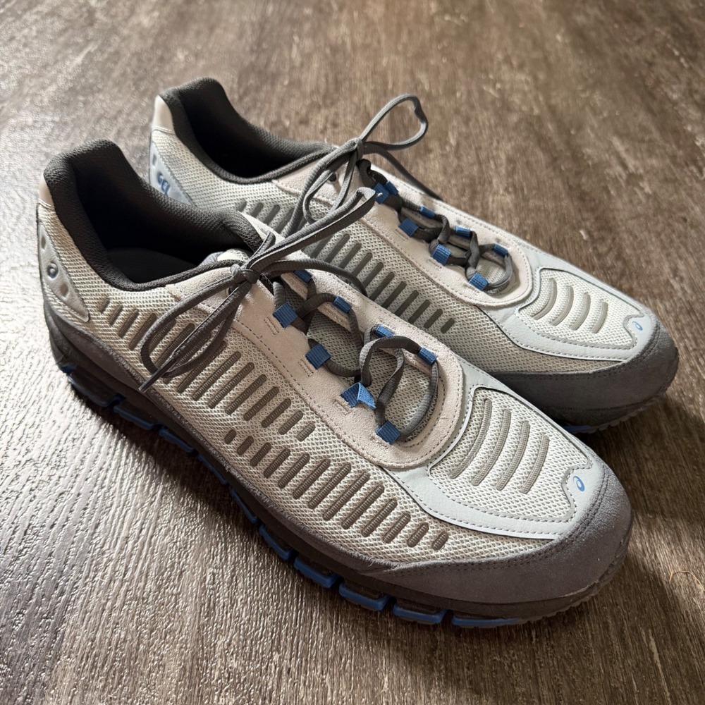 Asics Gel-Quantum 360 VII Mens 14 Grey Blue Scutoid GEL Running Shoes 1201A731